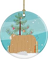 Vista 58 de Caroline's Treasures Bactrian Camel Adorno de cerámica de Navidad, decoración colgante de árbol de Navidad verde azulado para el hogar, vacaciones