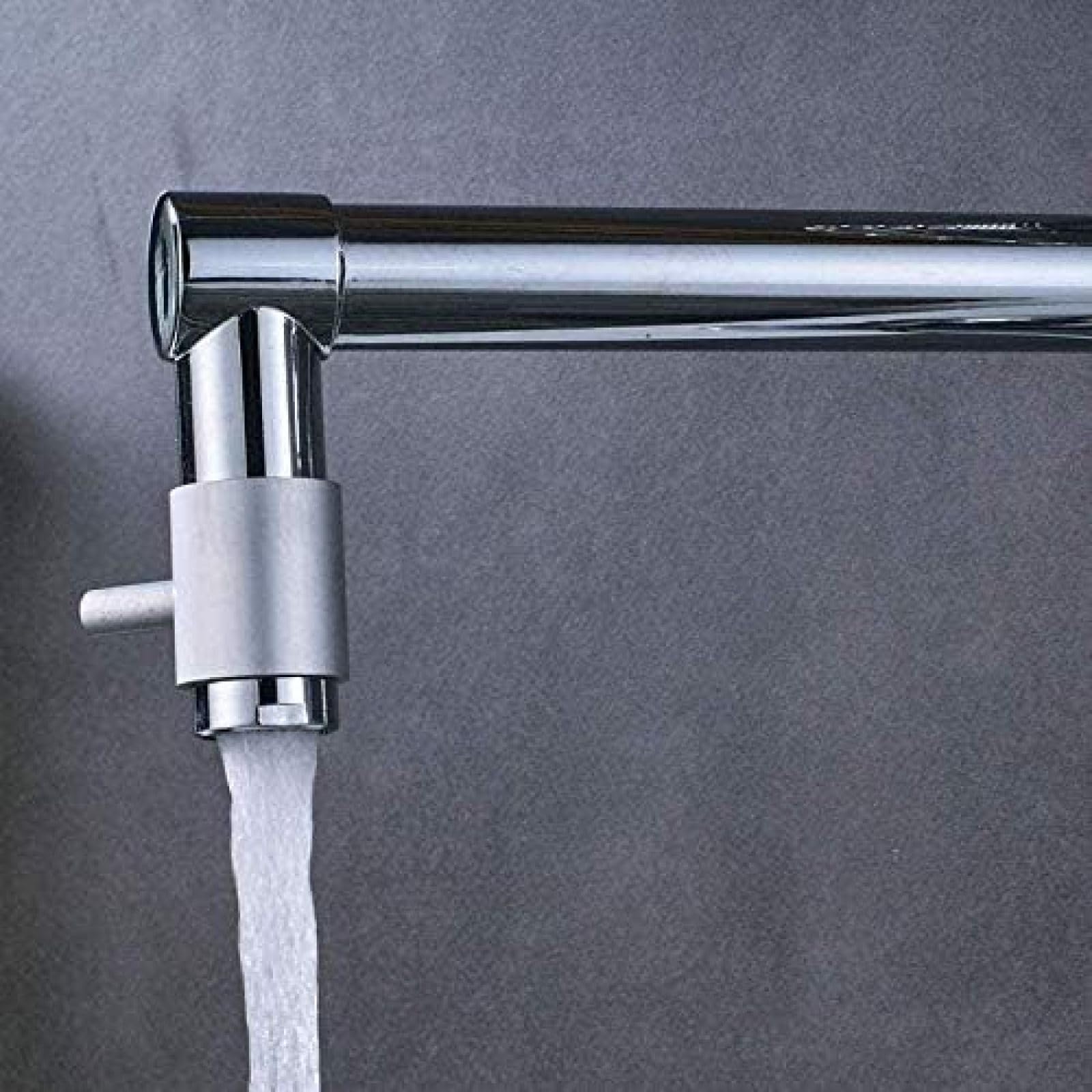 Rubinetto A Molla Rubinetto Da Cucina A Scomparsa Rubinetto Montato Su Doppio Irrigatore Lavello Da Cucina Rubinetto Per Gru Finitura Cromata Spruzzatore A Mano Soffione Doccia