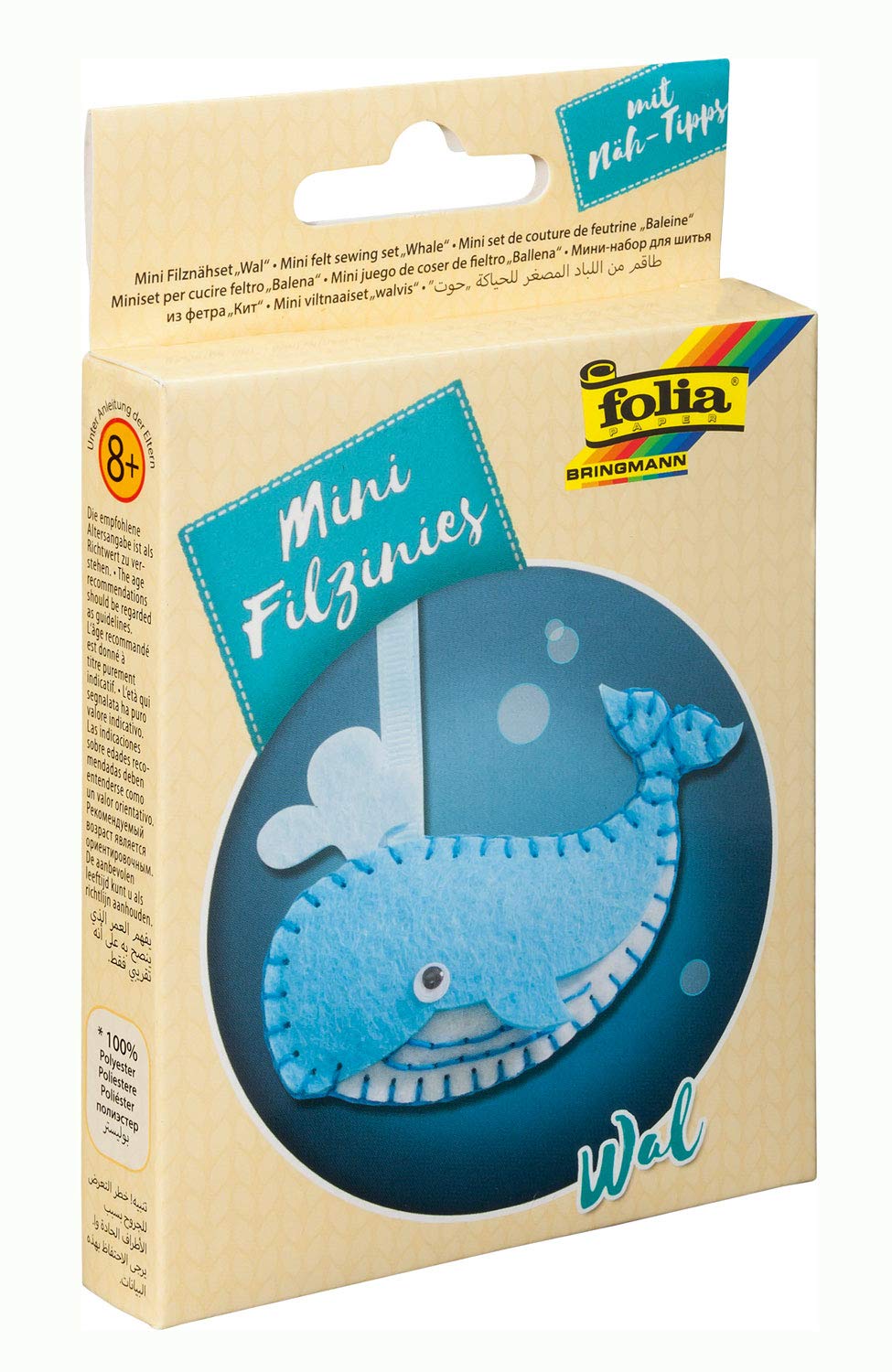 folia 52916 Kit de Couture en Feutre pour Enfant Mini Ligne de Feutre, Pendentif Renne, 9 pièces – Kit de Couture en Feutre pour fabriquer Un folia 52916 Kit de Couture en Feutre pour Enfant Mini Ligne de Feutre, Pendentif Renne, 9 pièces – Kit de Couture en Feutre pour fabriquer Un