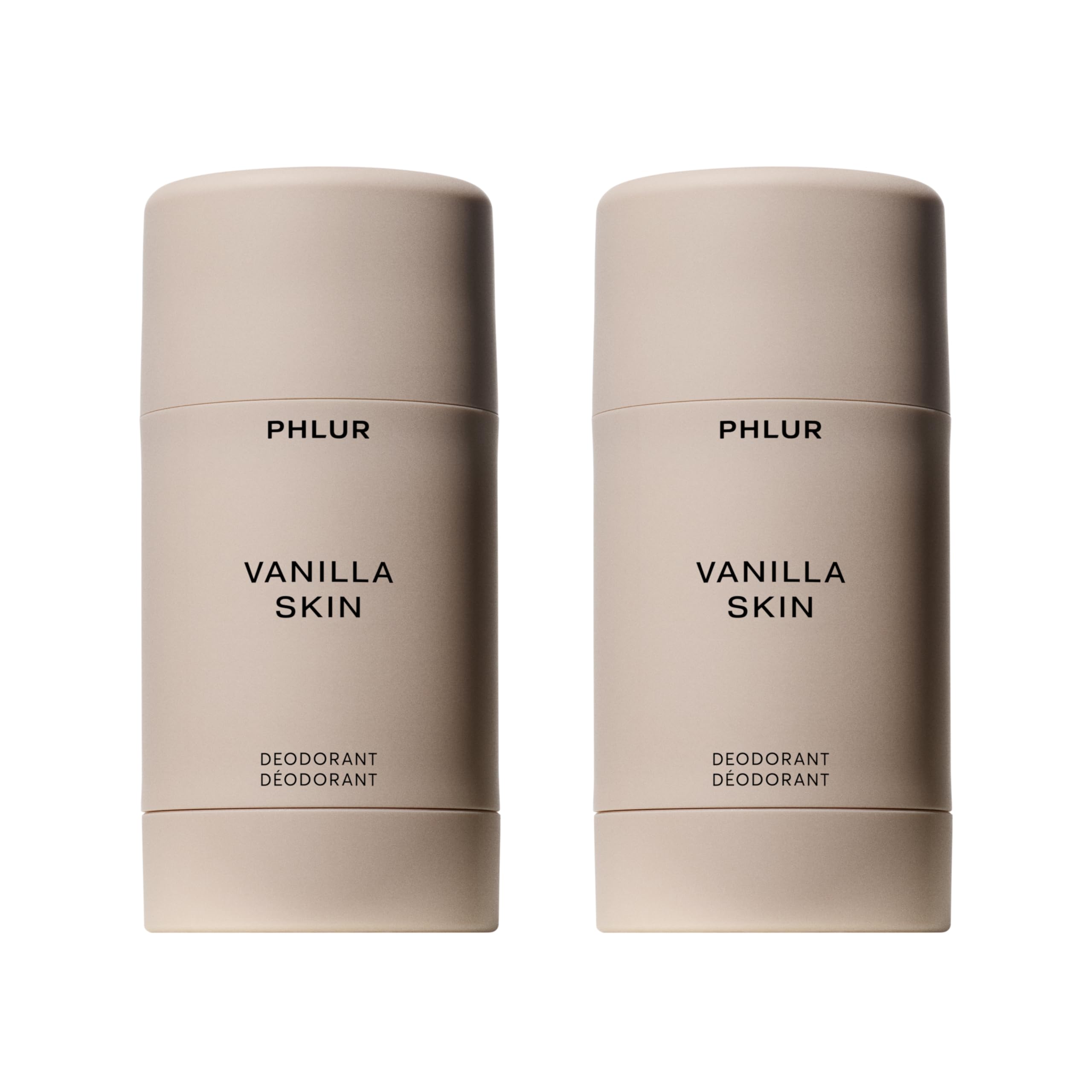 PHLUR Vanilla Skin Deodorant Duo - Natural 48 Hour Odor Protection - Baking Soda Free & Aluminum Free Deodorant with Salicylic Acid, Arrowroot Powder