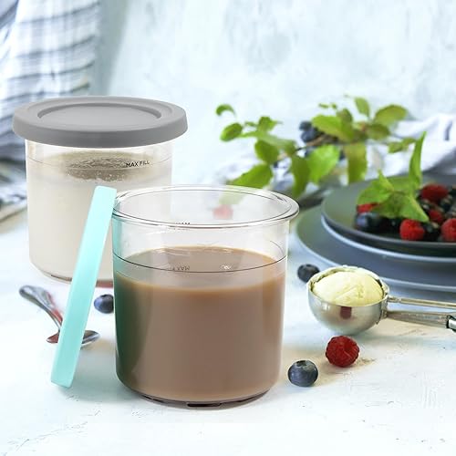 Miniatura 4 de MIMLEN Containers - 4 Pack, Replacement for Ninja Creami Pints And Lids, Compatible with NC299AMZ NC301 NC300 Series