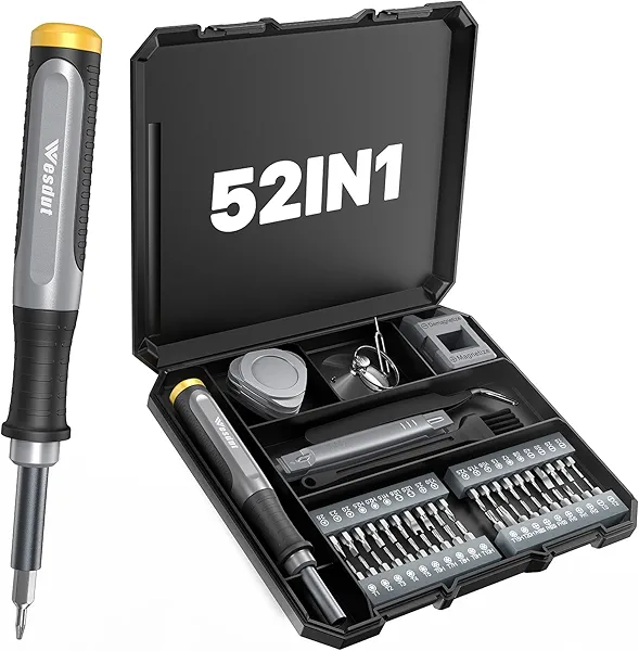 Wesdut 52in1 Precision Screwdriver Set, [Super Durable] Small Repair Kit, PC Accessories, PS5 Cleaning Kit, Tool Sets for Men, Fit MacBook, Computer, Laptop, Watch, PS4, Xbox, Eyeglass, Console More