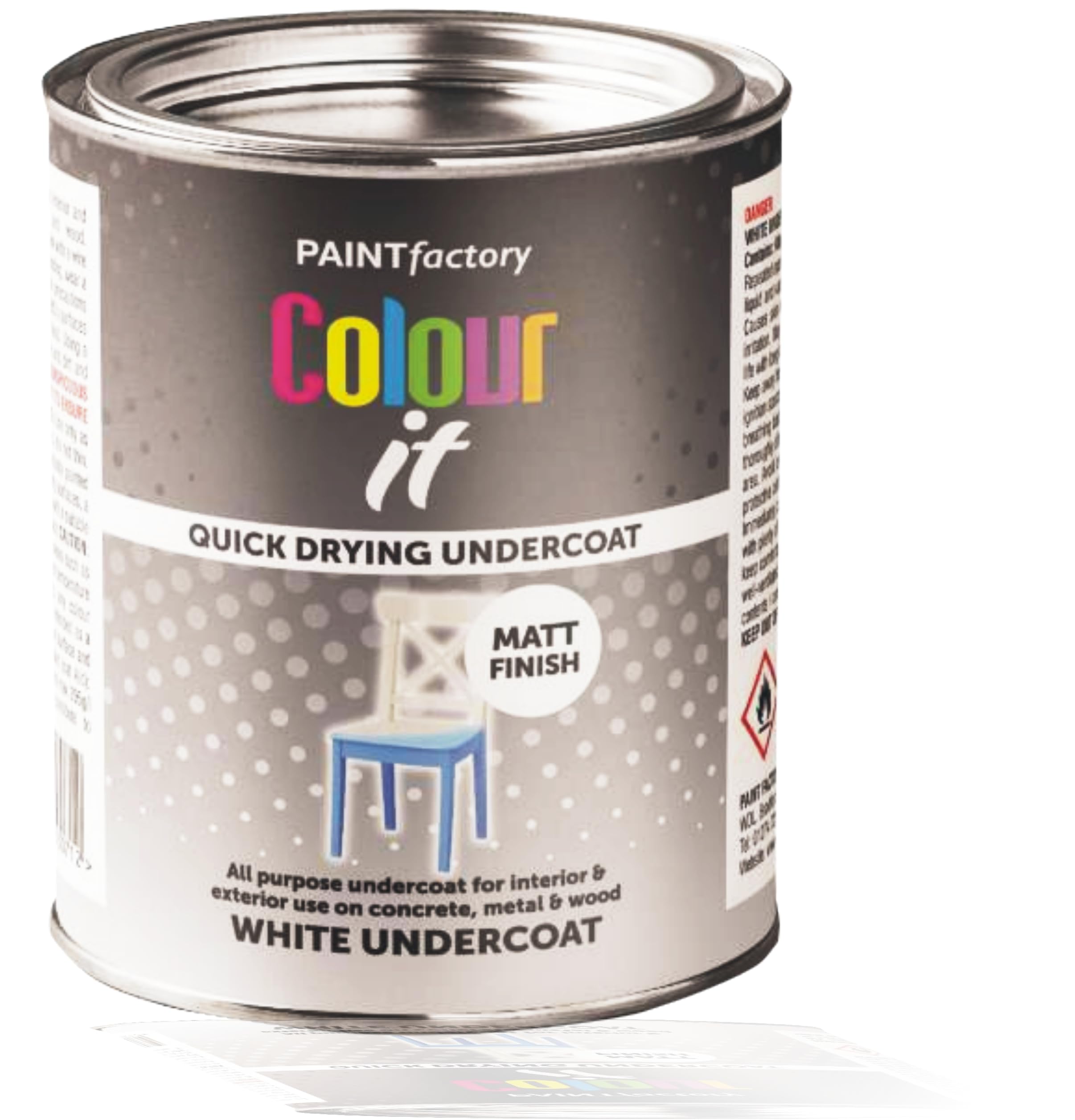 HitlineUK All Purpose White Undercoat Paint for Wood Metal Concrete - 300ml White Primer Paint