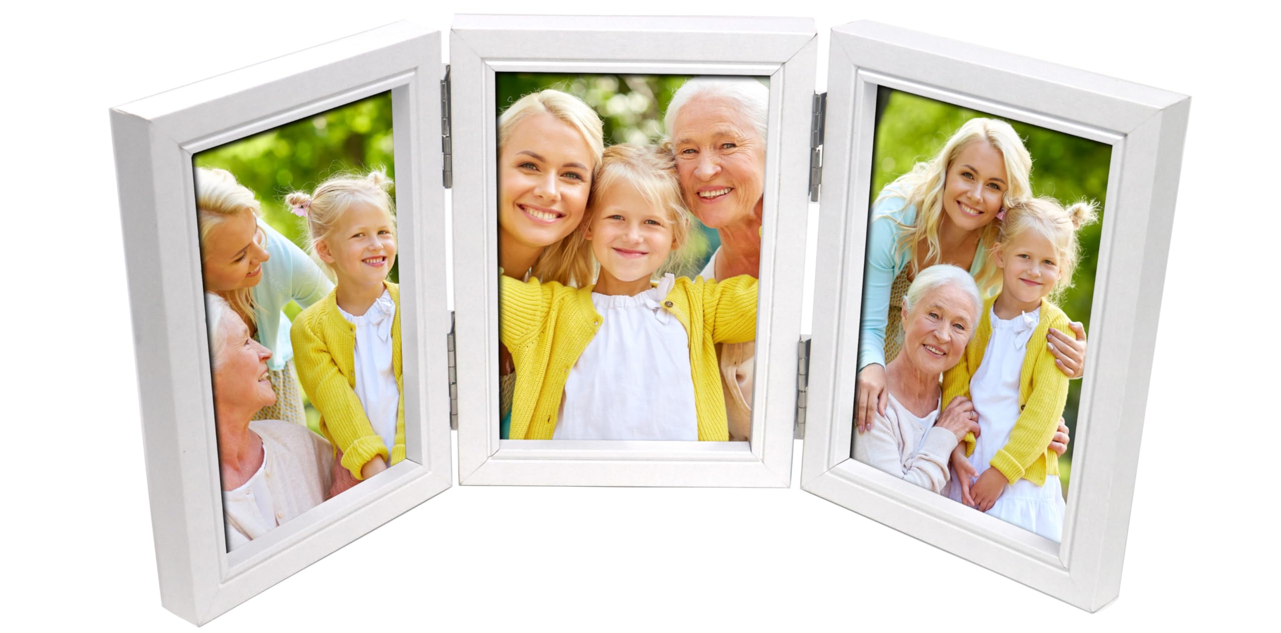 Clay Roberts Triple 6 x 4 Photo Frame, White, Holds 3 Photographs, 38.2 x 17.5 cm