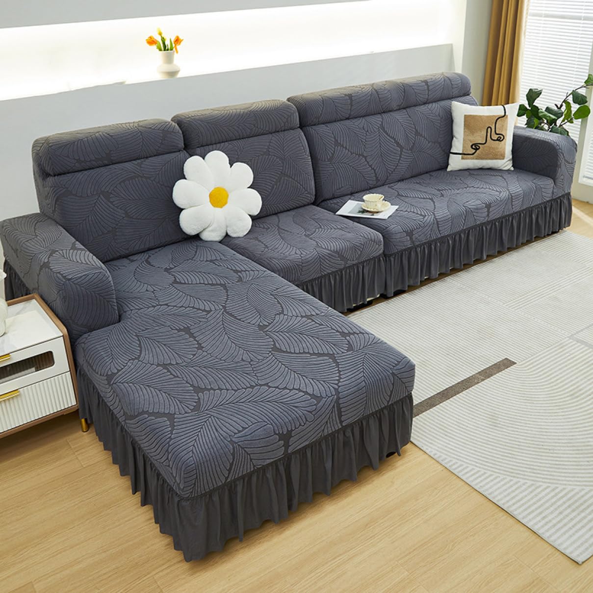 ダークグレー 3人掛け 柔らかいソファ