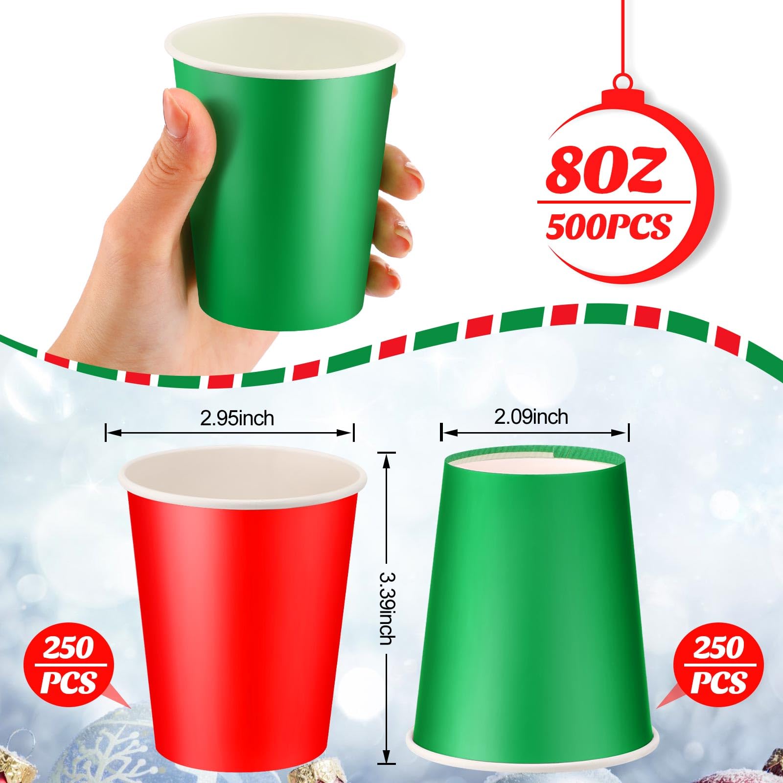 nosiny-500-pieces-8-oz-christmas-disposable-cups-red-green-christmas