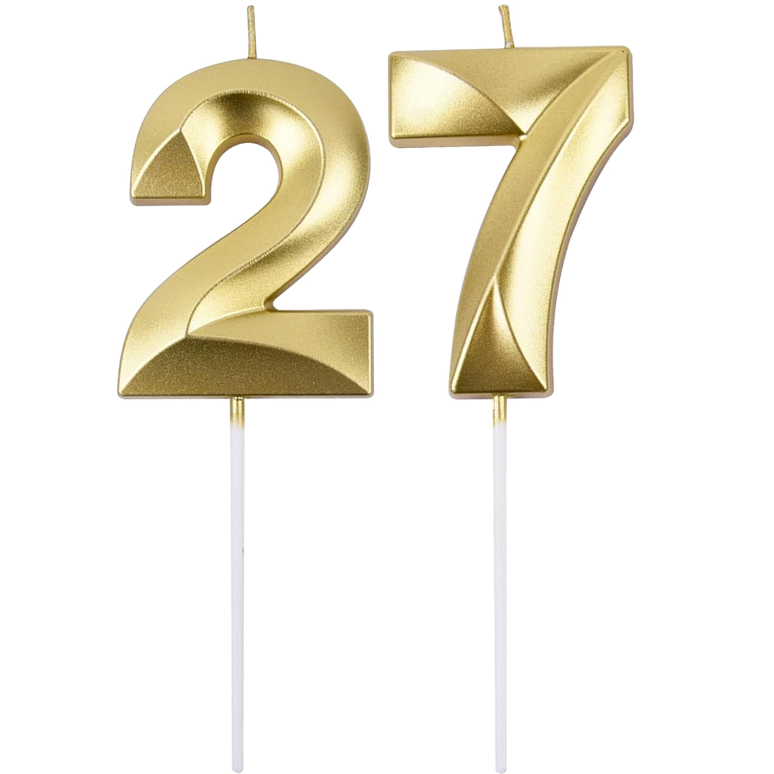 Gold Number 21 Birthday Candle Set - Elegant Cake Decoration -31