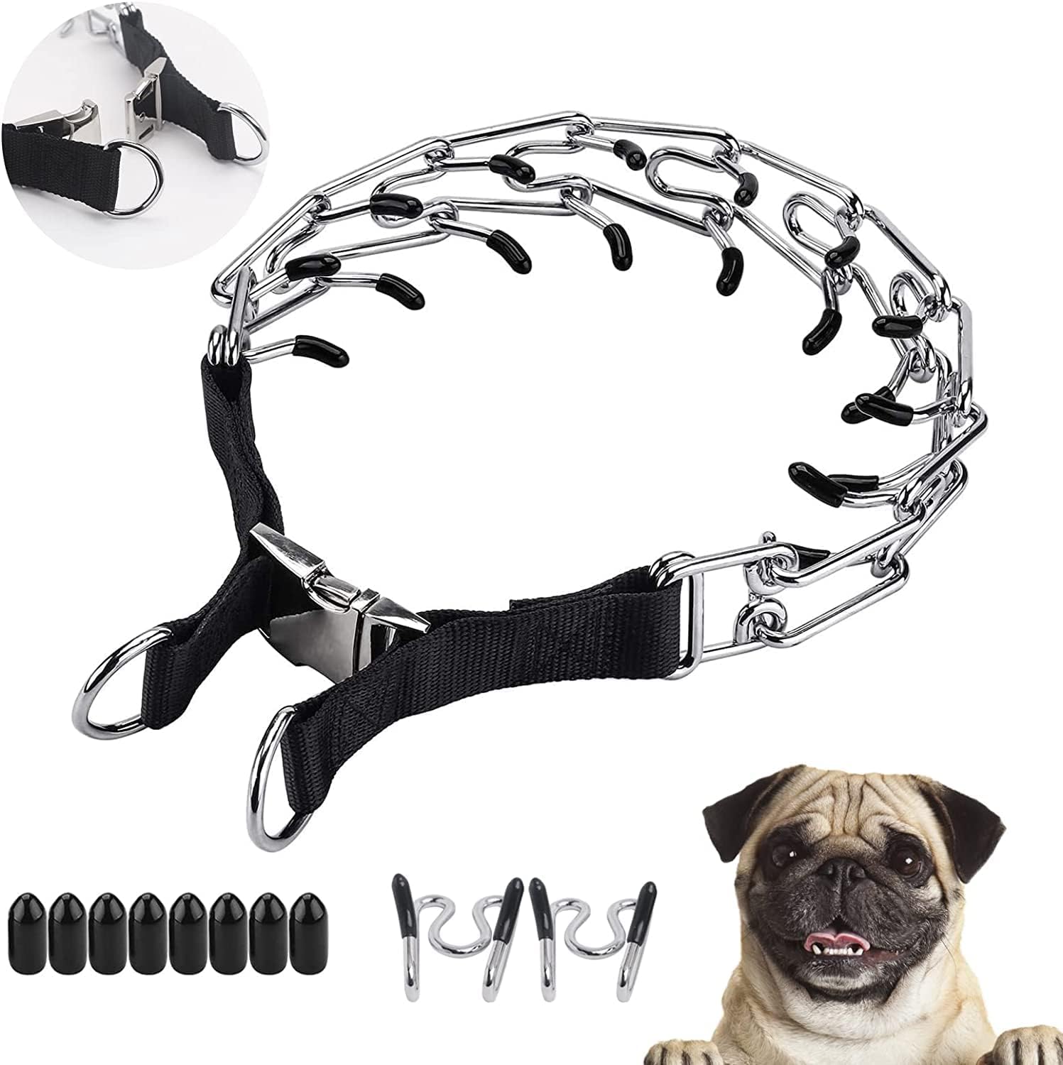 Dog Training Collar Adjustable Stainless Steel Links with