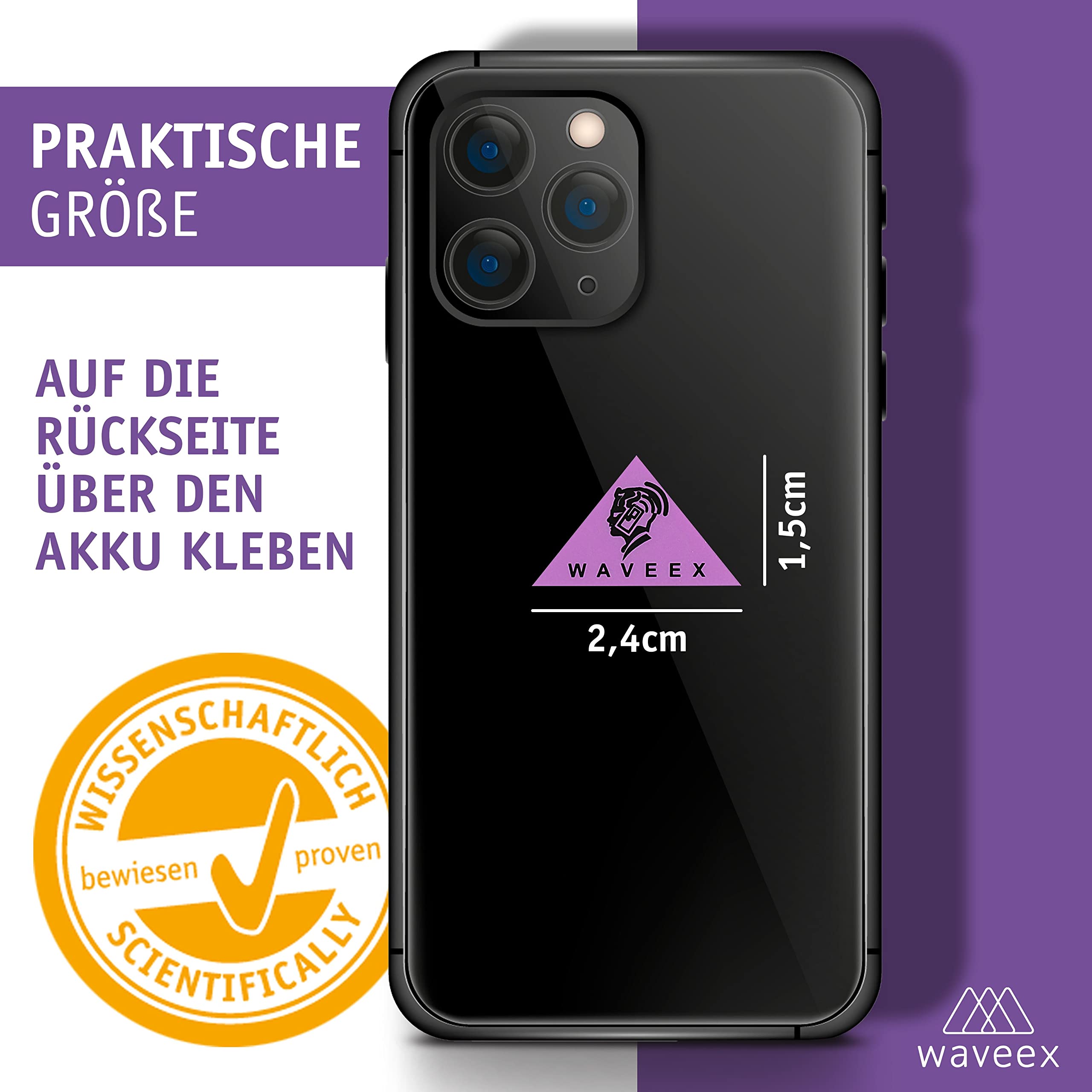 1 STK. Schutzaufkleber gegen Strahlung – mit GUTACHTEN - für Handy, Smartphone, Tablet, Laptop, Babyphone, WLAN-Router sowie DECT-Telefon – Strahlenschutz Handy Aufkleber – leicht anzubringen