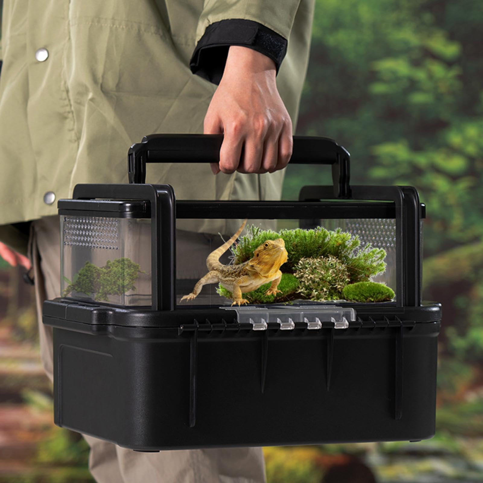 Pudełko do hodowli gadów, Pudełko do hodowli gadów , przenośne terrarium | Transporter podróżny dla gadów na zewnątrz Kemping Piesze wycieczki Wycieczka na świeżym powietrzu pr