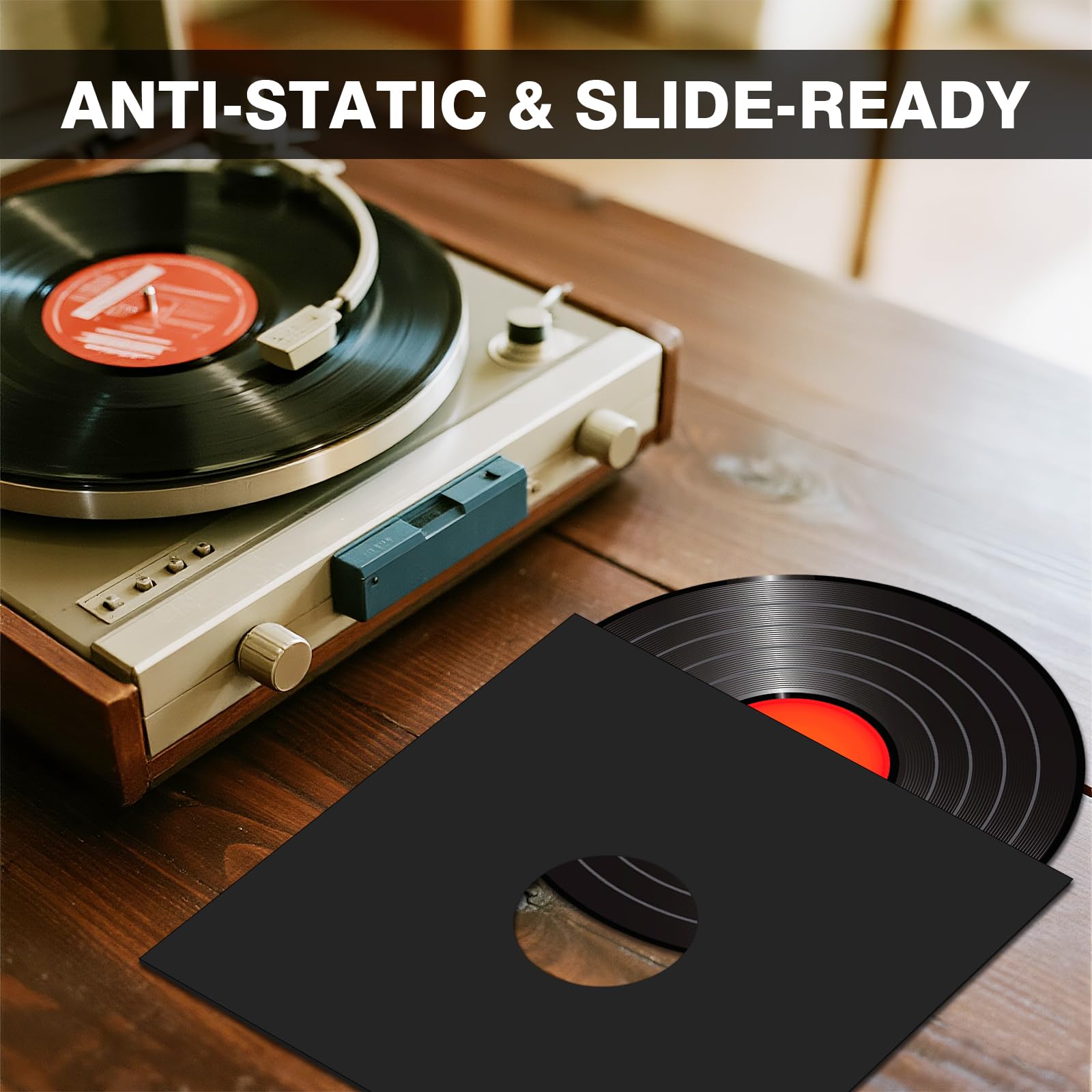 20PCS Black 12-Inch LP Vinyl Record Jackets, 350gsm Cardboard Sleeves With No Center Hole, Blank Album Covers For 33 RPM Storage & Protection, Thick LP Jackets For Record Storage - View #13