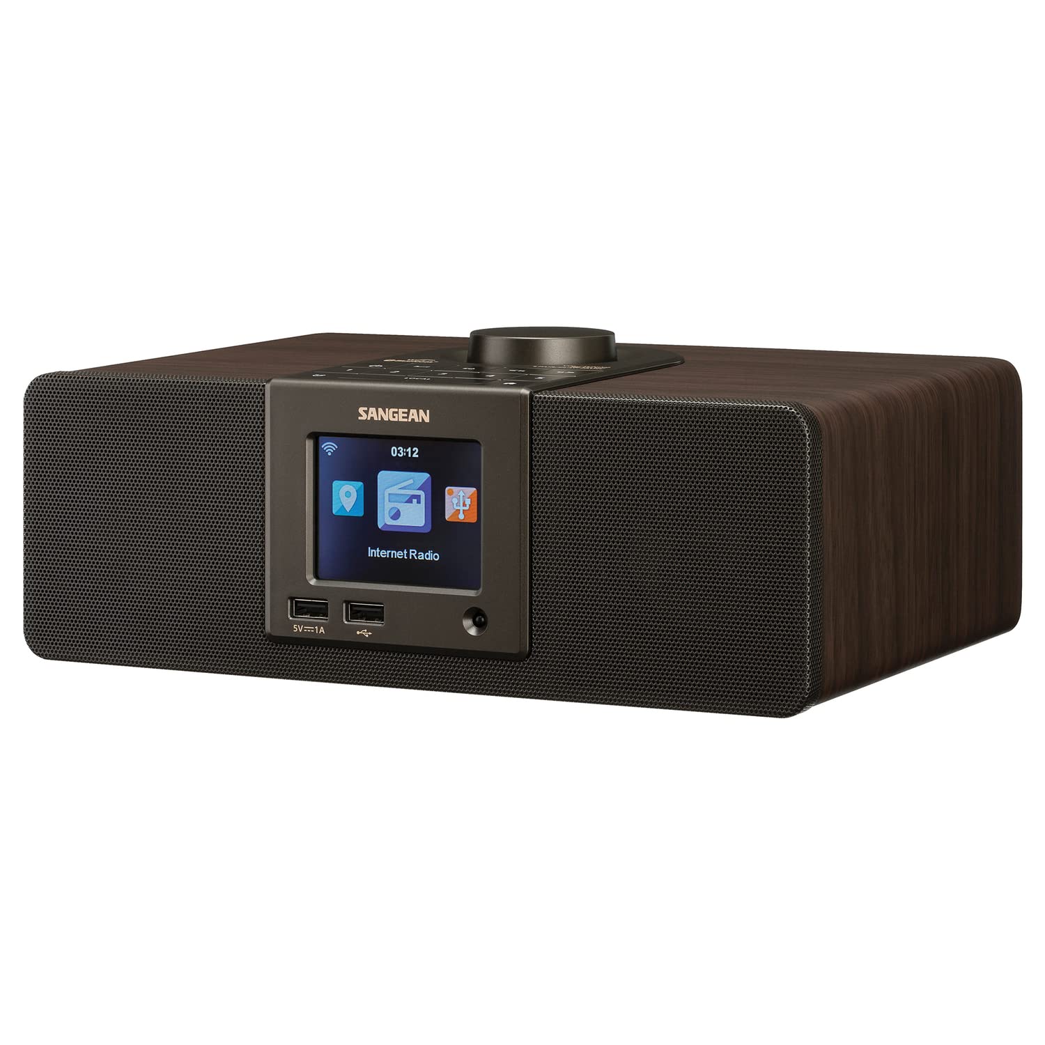 Sangean WFR-32 Internet Radio AUX Bluetooth Smart Local Radio Preference Management USB Playback and Phone Charging Digital Wooden
