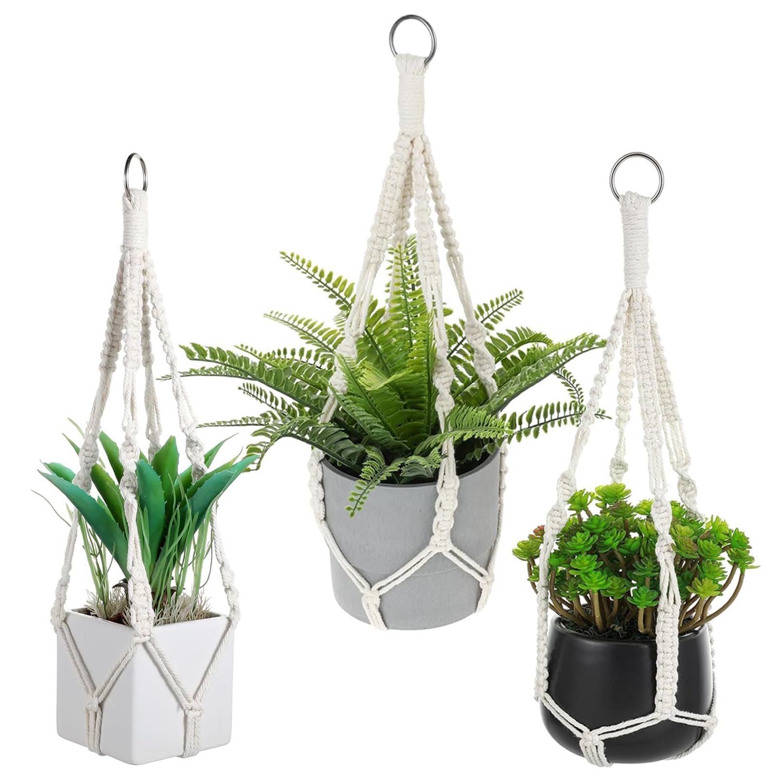 Cesti In Rattan Per Pareti Cesto Da Appendere In Rattan Pre-foderato Da 16 Pollici - Per Piante E Fiori, Interno/esterno, Colore Marrone Balconiera Regolabile