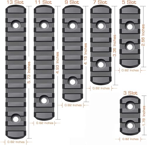 Miniatura 3 de CG GEARS Picatinny Rail de 3,5,7,9,11,13 ranuras para Mlok, sección de rieles de polímero más montaje desplazado con tuercas en T, tornillos y llave