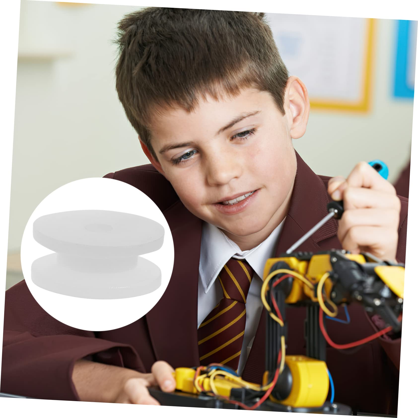 VICASKY 2sets Belt Wheel Plastic Mini Gear DIY Model Toy Wheel Mute Pulley for Car Plane 100pcs*2