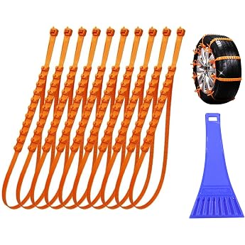 Schneeketten Wiederverwendbar 10 St ck Anti Rutsch Reifenkette Notfall Anti Schneeketten Universal f r Verschiedene raue Stra enbedingungen wie Schnee Schlamm Klettern und Eis 90cm