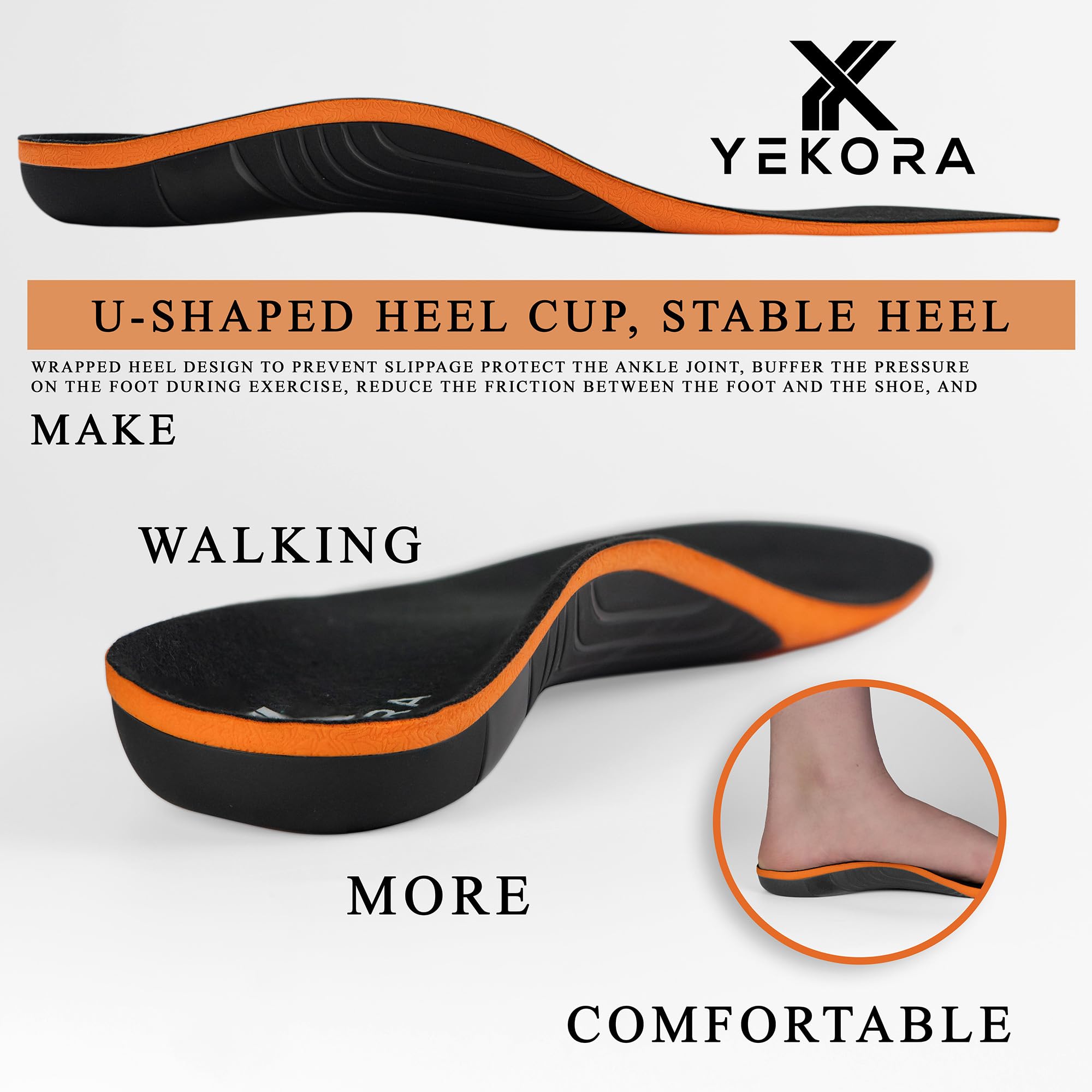 Ortho Plus Plantillas Ortopédicas para Zapatos con Soporte del Arco – Pies Planos, Fascitis Plantar, Espolón Calcáneo, Pie Cavo y Pie Valgo – Hombre y Mujer (M: 40-42 EU)