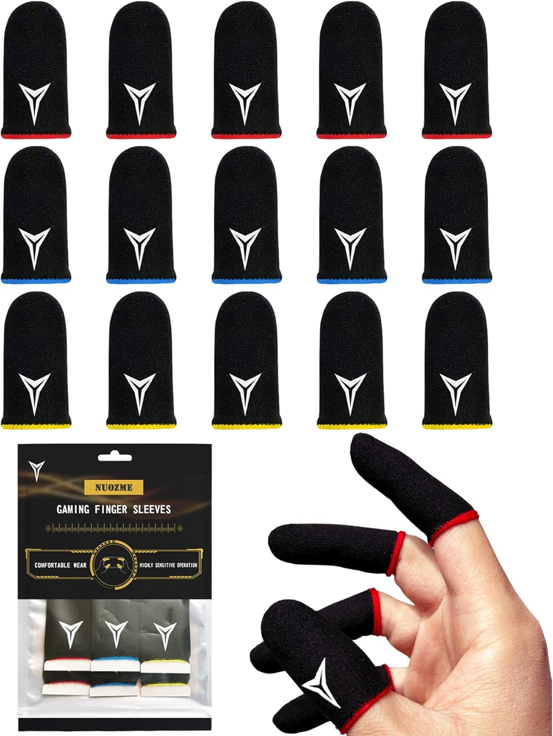 3 Colors 15 Pack ESports Light Model Gaming Finger Sleeves