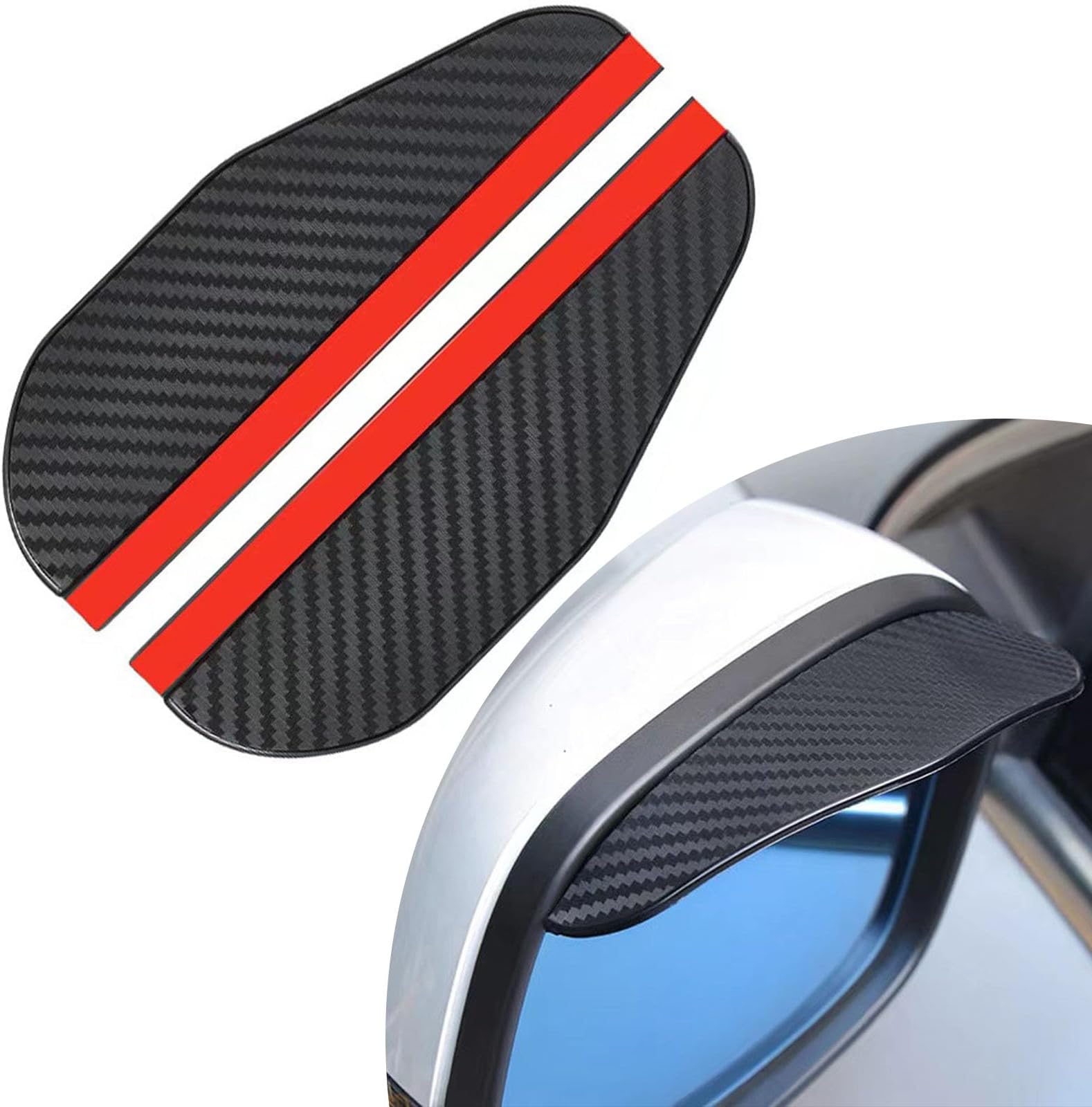 2PCS Car Rear View Mirror Rain Eyebrows, Compatible with Renault Kaptur 2013-2019 UP, Waterproof ABS Side Mirror Rain Guards Car Accessories