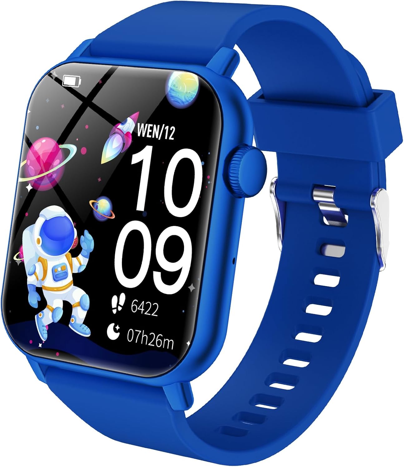 Kids Smart Watch with HD Touch Screen, IP68 Waterproof, Smart Watch for Kids with Puzzle Games, Step Counter, Heart Rate, Sleep Monitor, Flashlight, Music Player,Gift for Boys 8-12 (Dark Blue)