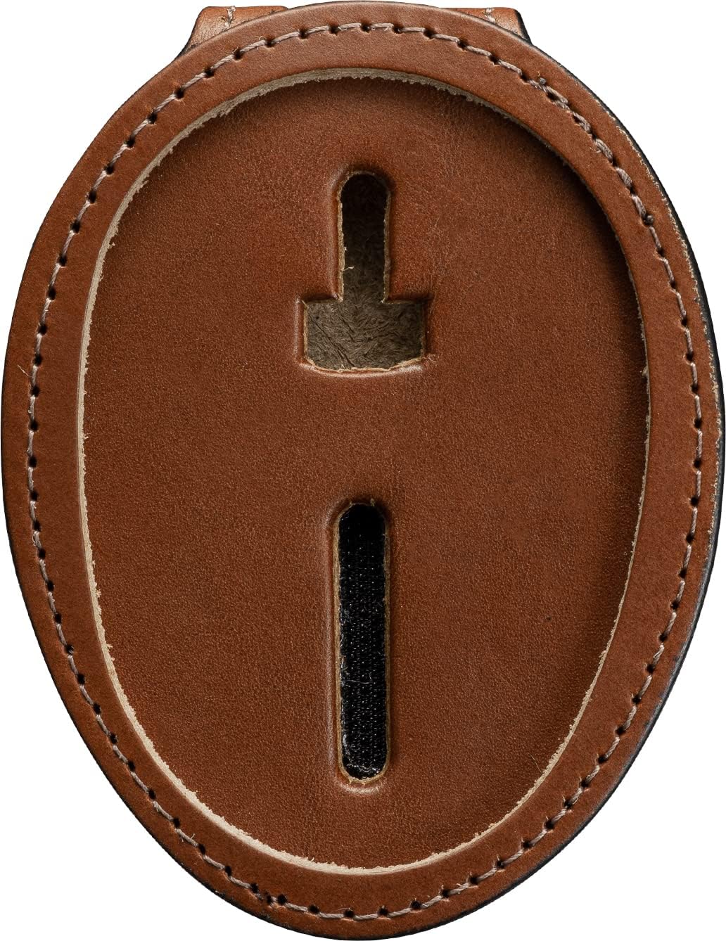 Shield Wallets Austin Texas Police Belt Badge Holder with Neck Chain Black Leather (Cutout #603)