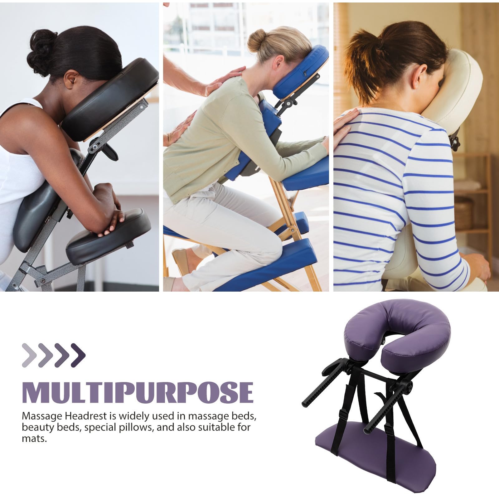 LIFKOME Cuscino Pelle a Lettino Massaggio Poggiatesta per U in Ergonomico e Forma di Pu Traspirante Amica della Pelle per Spa e Lettini Estetici