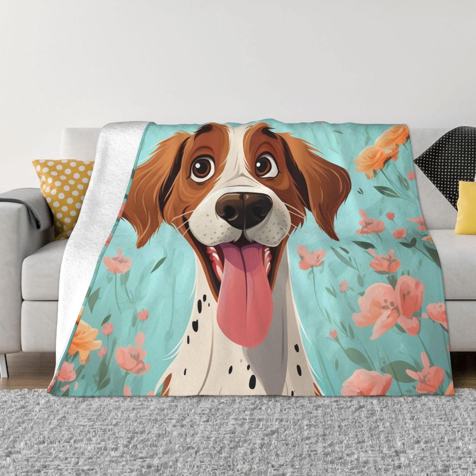 Plaid canapé en flanelle légère idéal sous la climatisation ou en voyage nomade 152x127cm