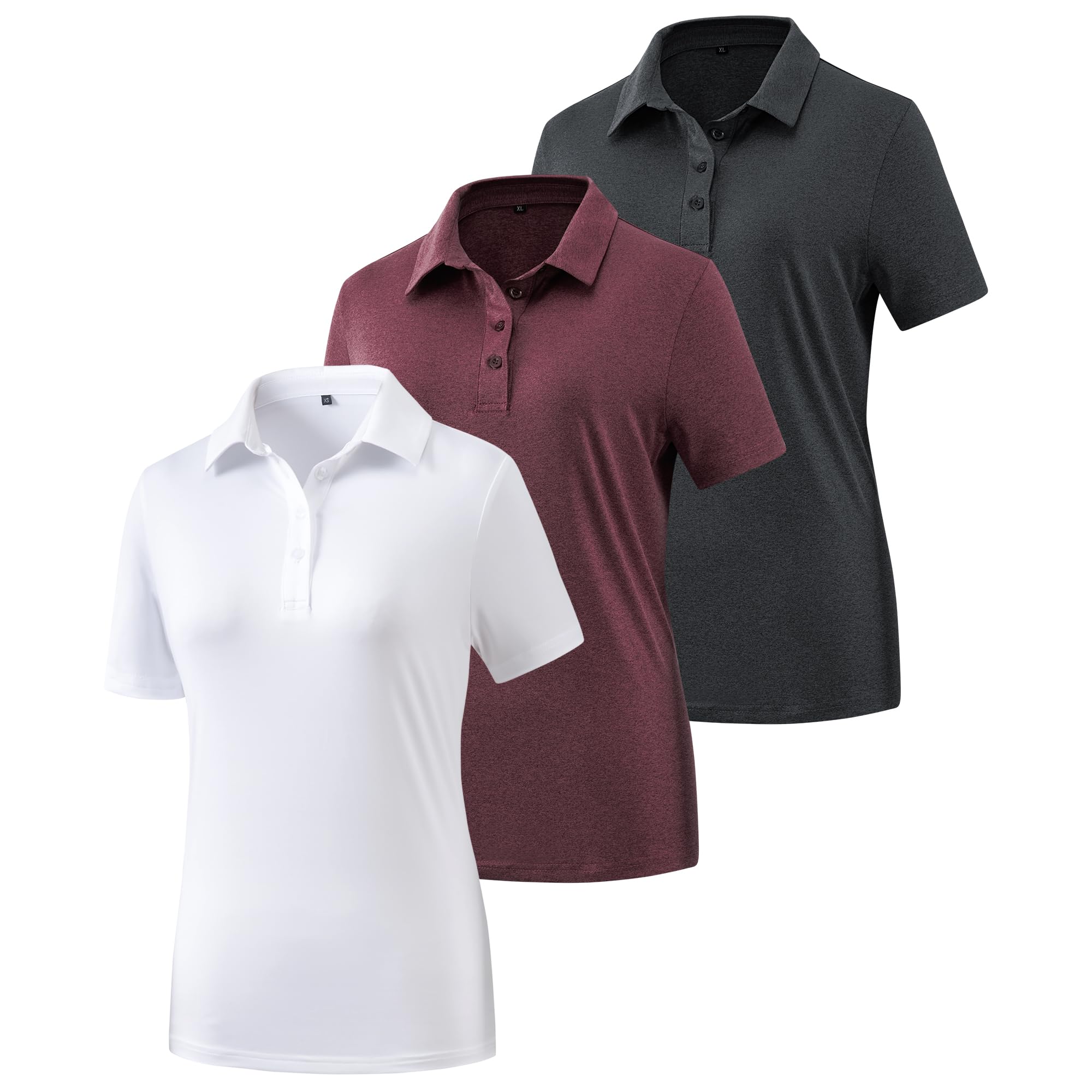 Women's Golf Polo Shirts Lightweight Moisture Wicking Short Sleeve Shirt Quick Dry Athletic Tennis Tops