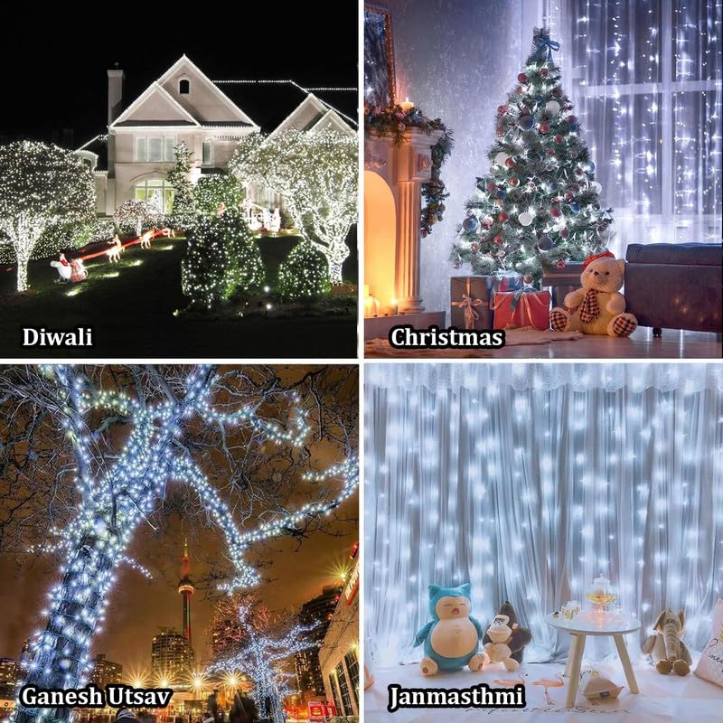Image of Desidiya 12 Meter (39Ft) LED Rice String Lights - White Fancy Decorative Fairy Lights for Indoor Outdoor Use, Bedroom, Wedding & Festival Ambience Pack of 1