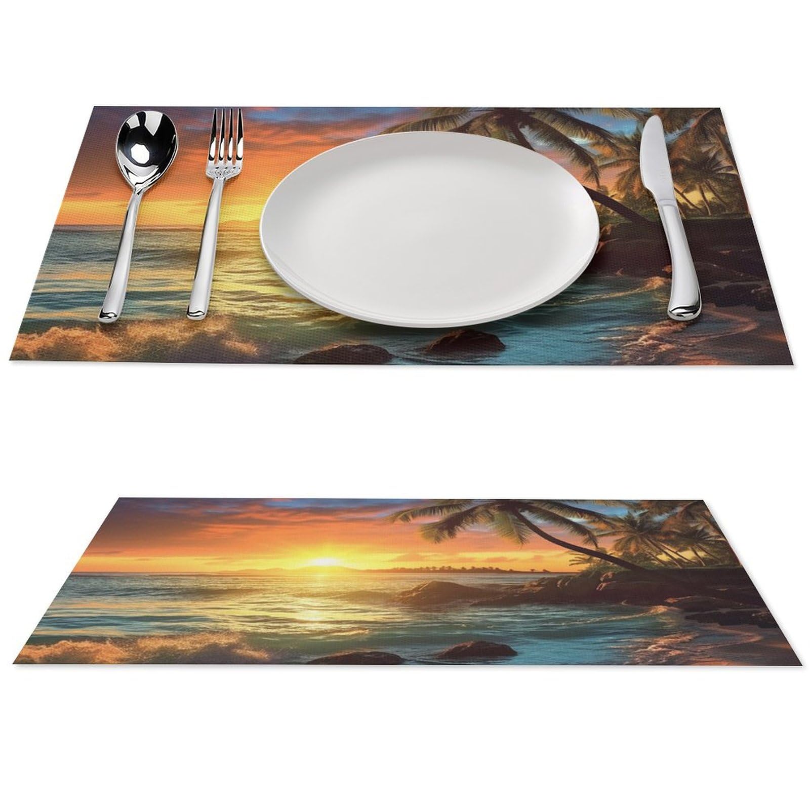 Set de table PVC lot de 6 tapis lavables 30x45 cm pour salle à manger