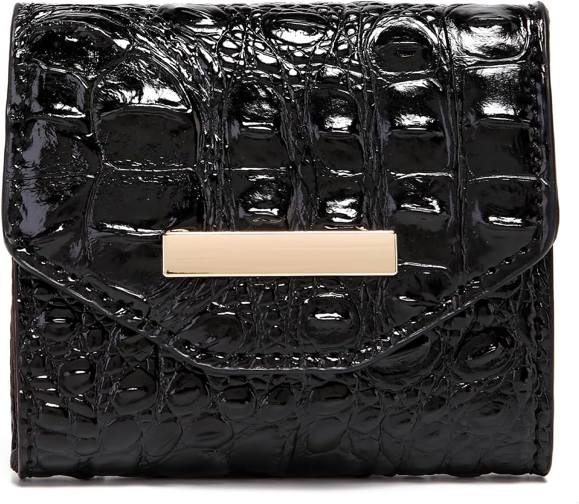 Makcr Joacbv Crocodile Small Wallets Short Vintage Leather Credit Card Holder Luxury Clutch Mini Coin Purse for Women