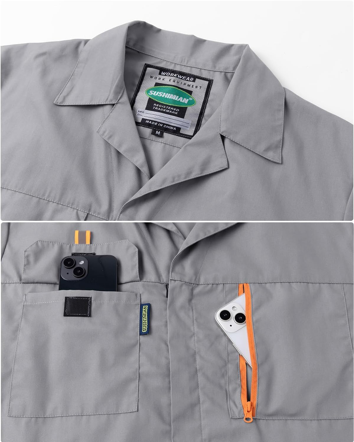 Mens Short Sleeve Coveralls Work Mechanics Jumpsuit Summer Overall Work Suit Breathable Crawl Suit Coverall - Image 4