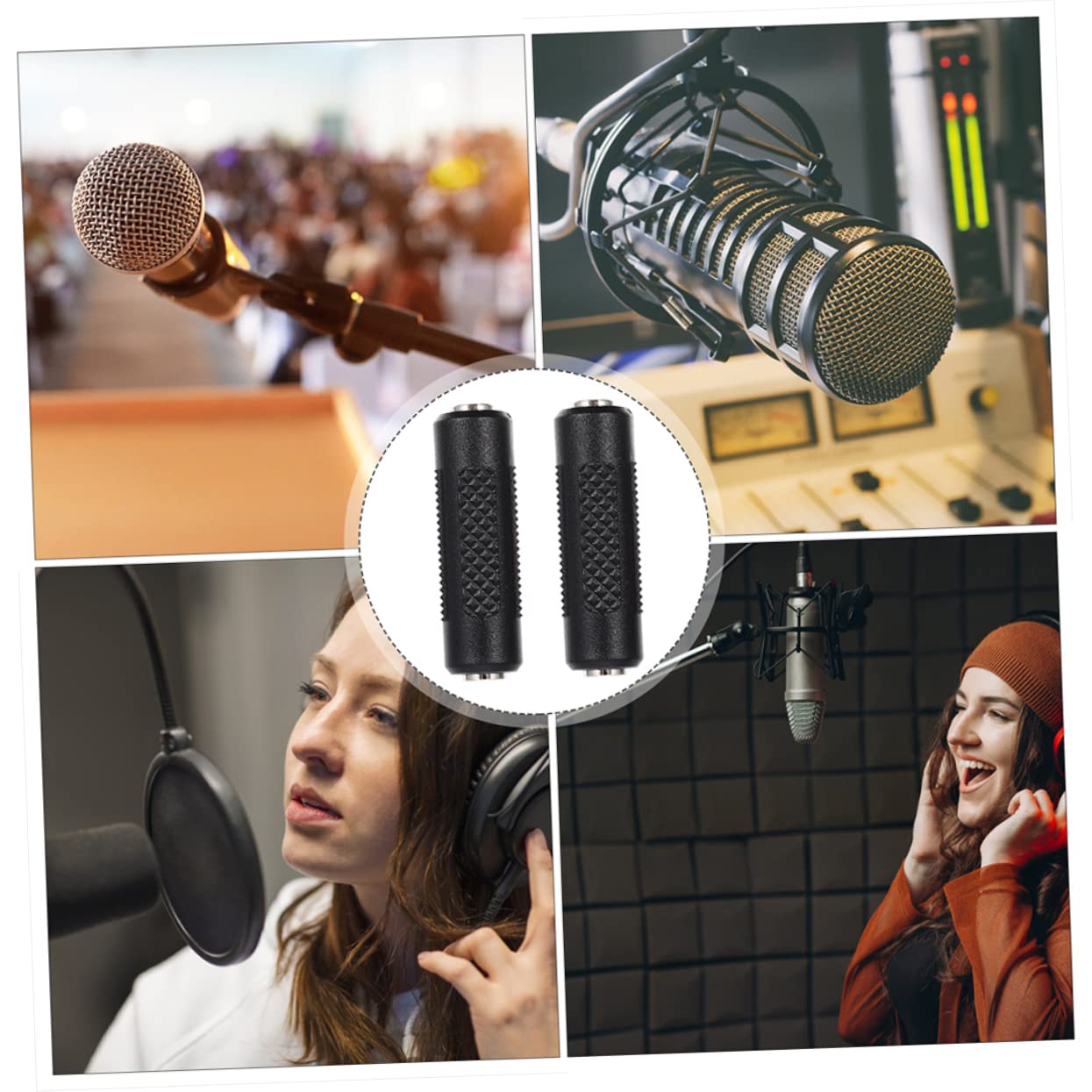 Angoily 24pezzi Adattatori Audio Jack Femmina Femmina Per Microfono e Cuffie Compatibili Con Mixer e Strumenti Musicali Design Portatile e Facile Da Usare