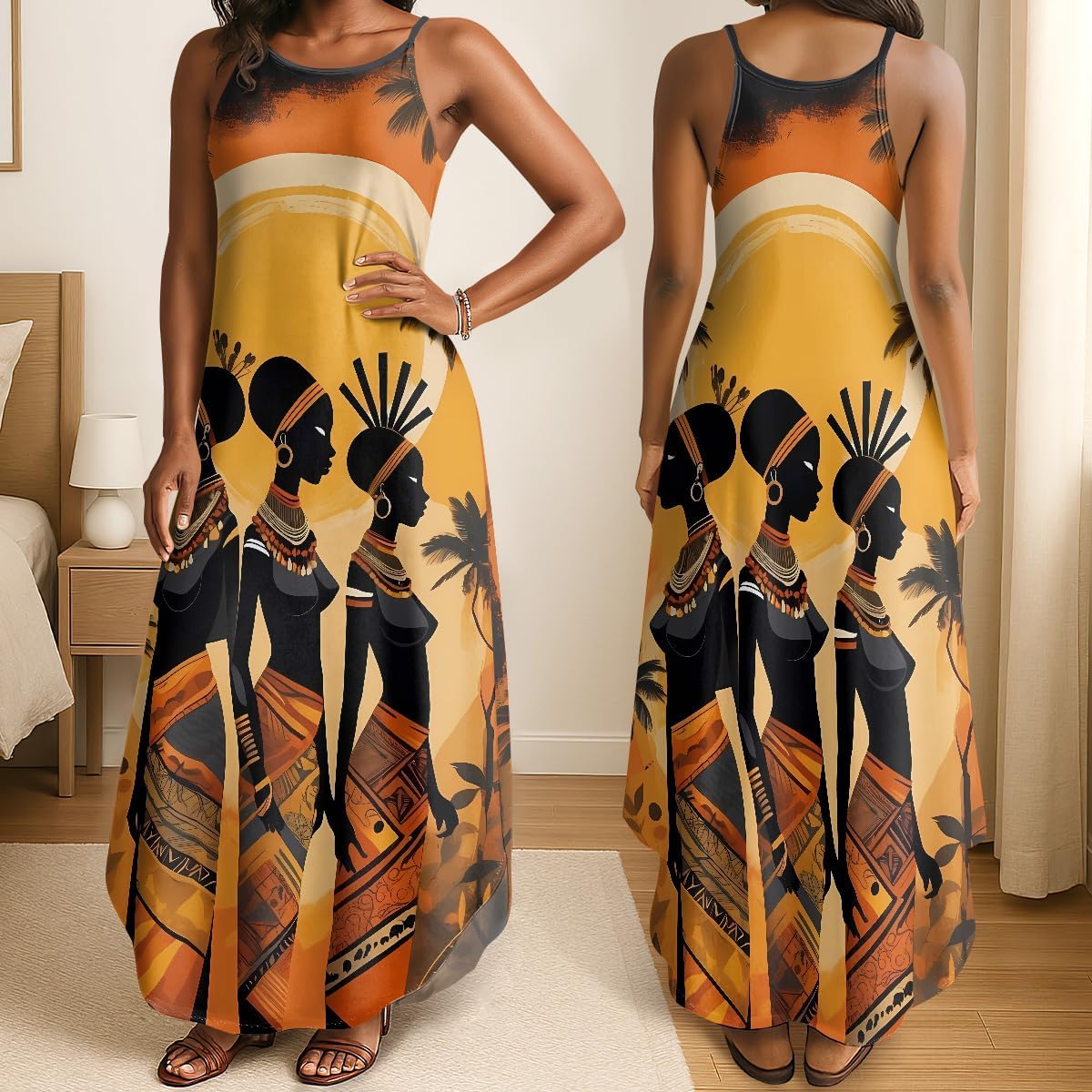 Sistabag Maxi Dress for Black Women – African Print Plus Size Sundress, Juneteenth Pride Outfit - Image 2