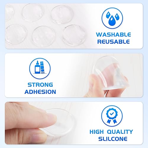 Miniatura 4 de 12 topes de puerta protectores de pared, protector de pared reutilizable para pomo de puerta, topes de puerta para pared con adhesivo