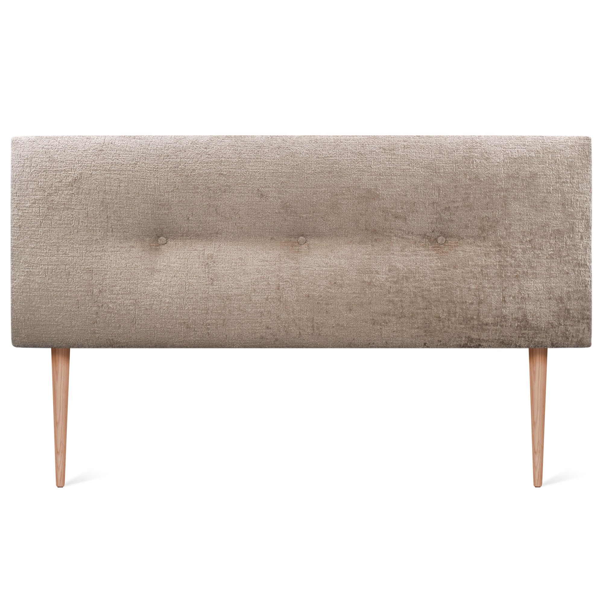 DHOME Natural Wool Finish Headboard with Buttons and Legs Upholstered Headboard Bed Bedroom Quilted Winter Luxury (Light Brown Wool, 160 x 105 cm (150/160))