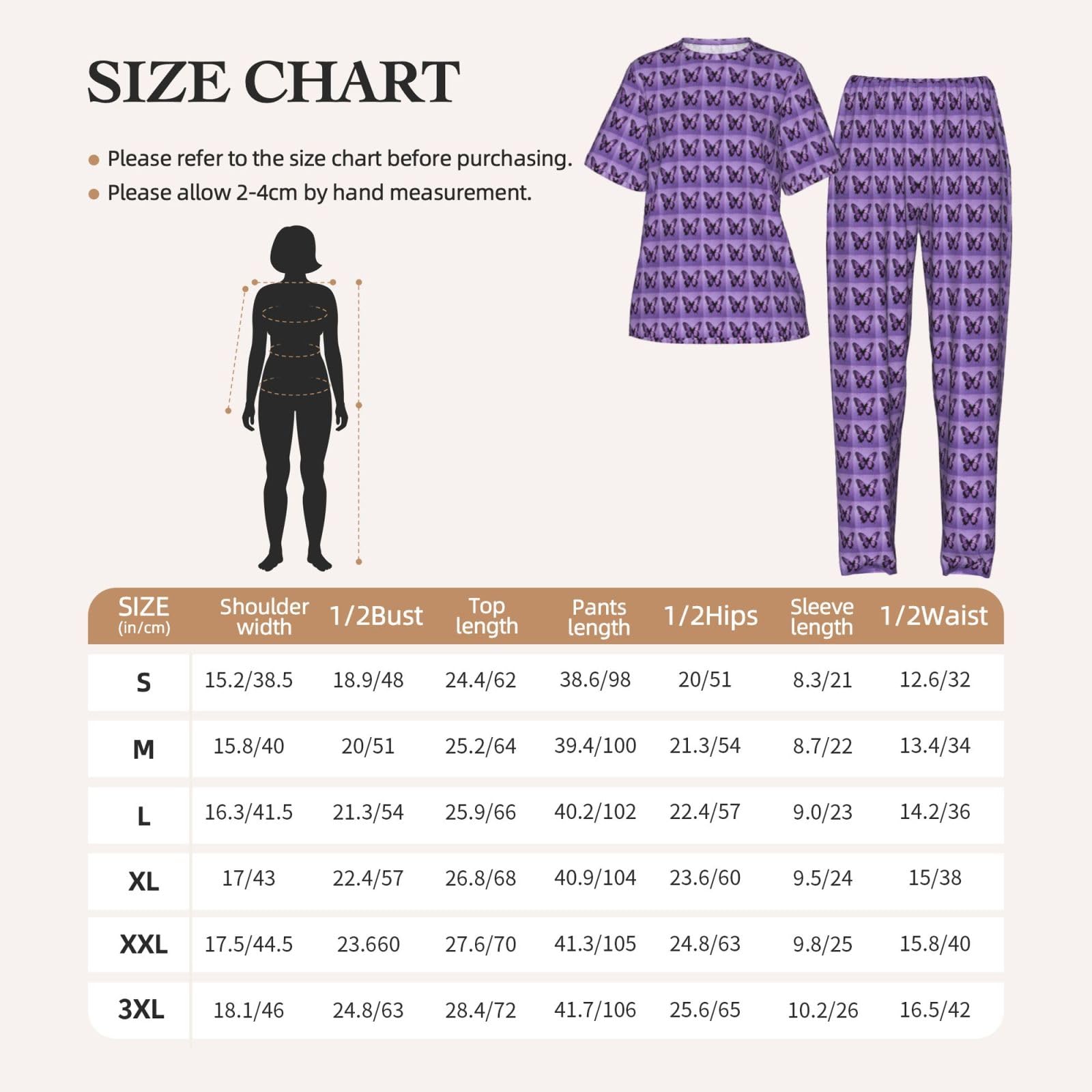 Motyl fioletowy nadruk damska piżama z krótkim rękawem zestaw bielizna nocna lato miękka wygodna domowa bielizna nocna