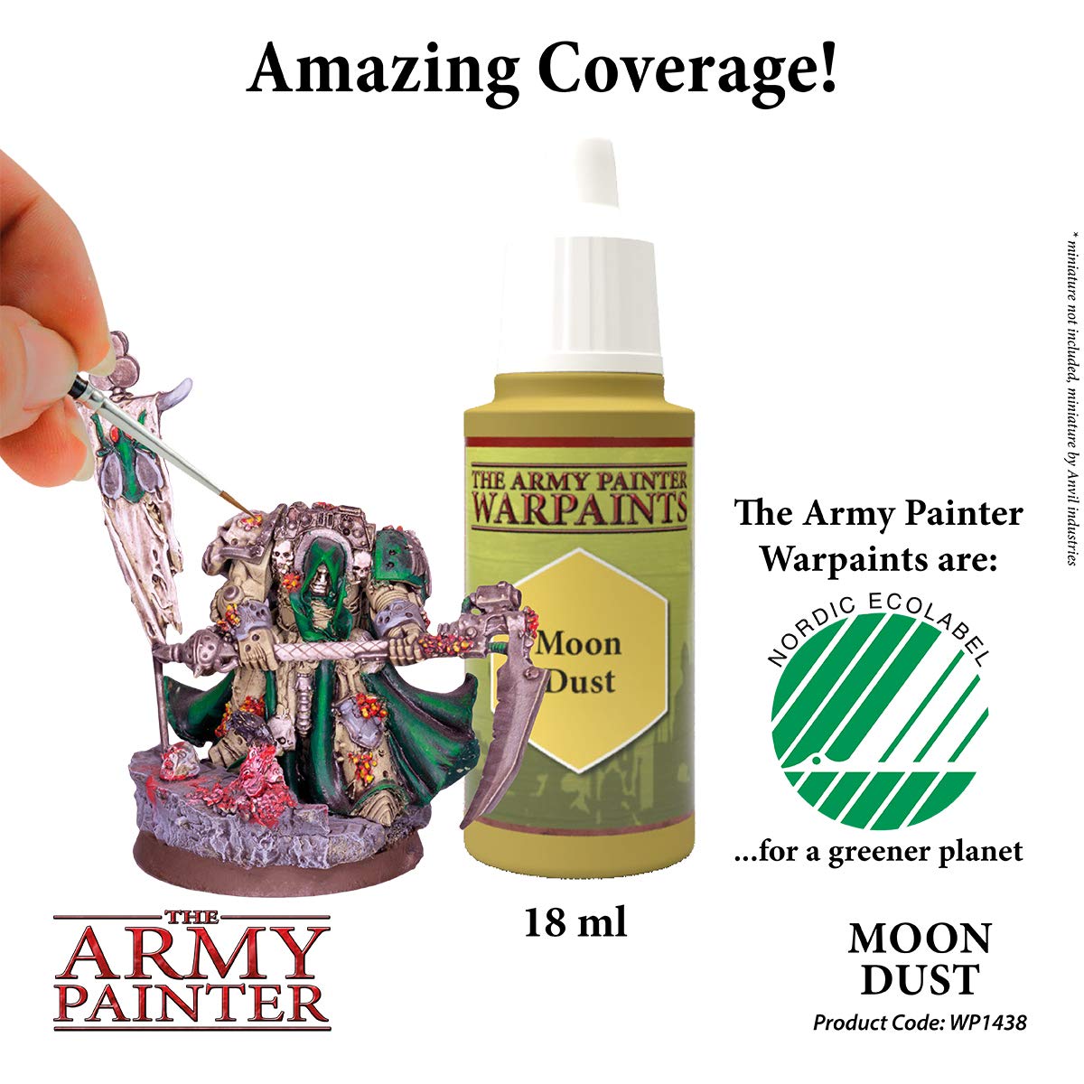 The Army Painter Moon Dust Warpaint - Acrylic Non-Toxic Heavily Pigmented Water Based Paint for Tabletop Roleplaying, Boardgames, and Wargames Miniature Model Painting