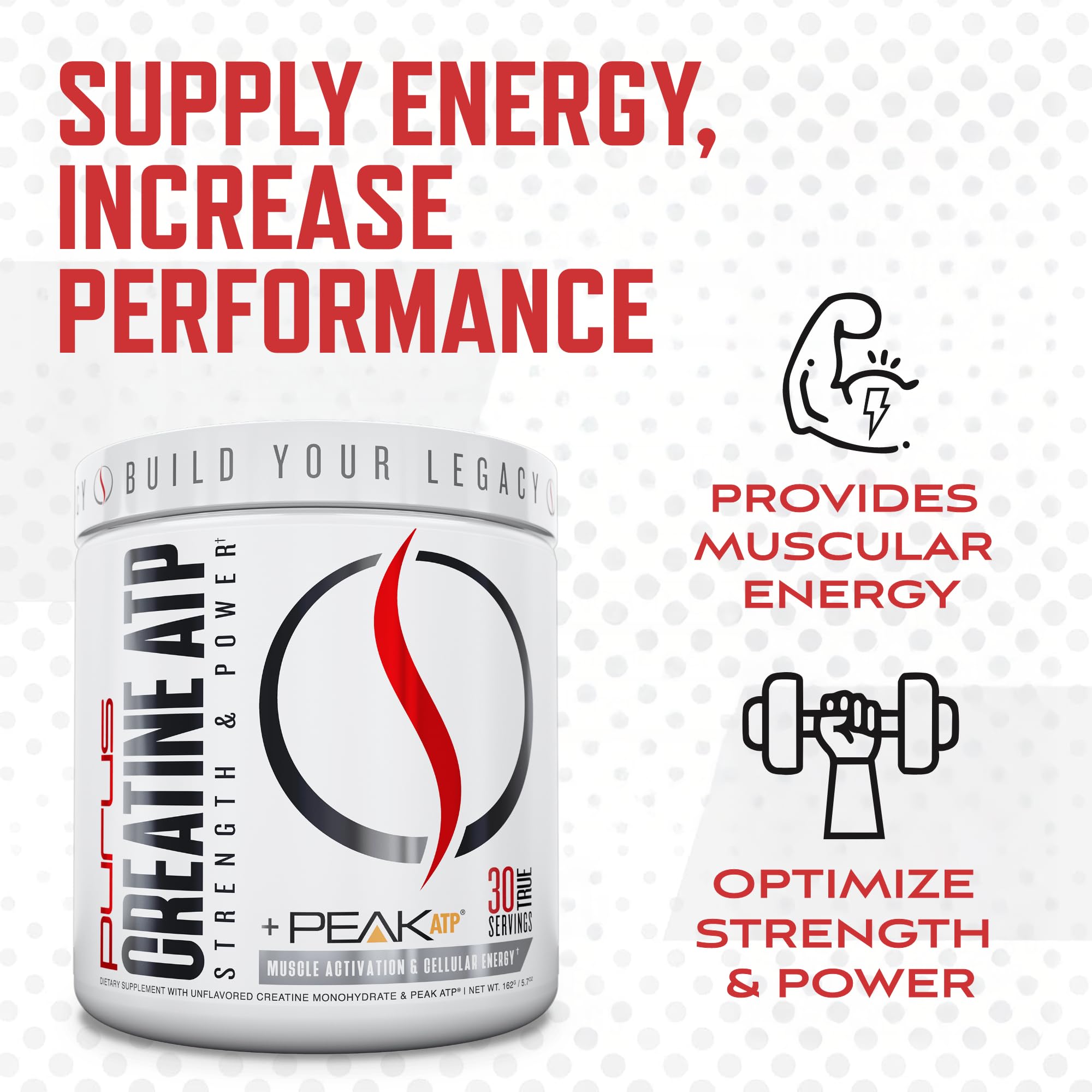 Purus Labs Creatine ATP, Peak ATP + Creatine Monohydrate, Unflavored - 30 Servings - Muscle Activation & Cellular Energy — Amazon image 4
