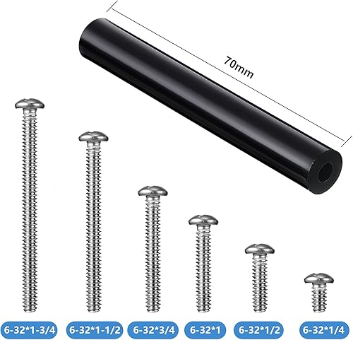 Miniatura 2 de Kit extensor de toma de corriente eléctrica 60 separadores de tornillos de salida y 90 tornillos de montaje de dispositivos de cabeza plana de 6 a