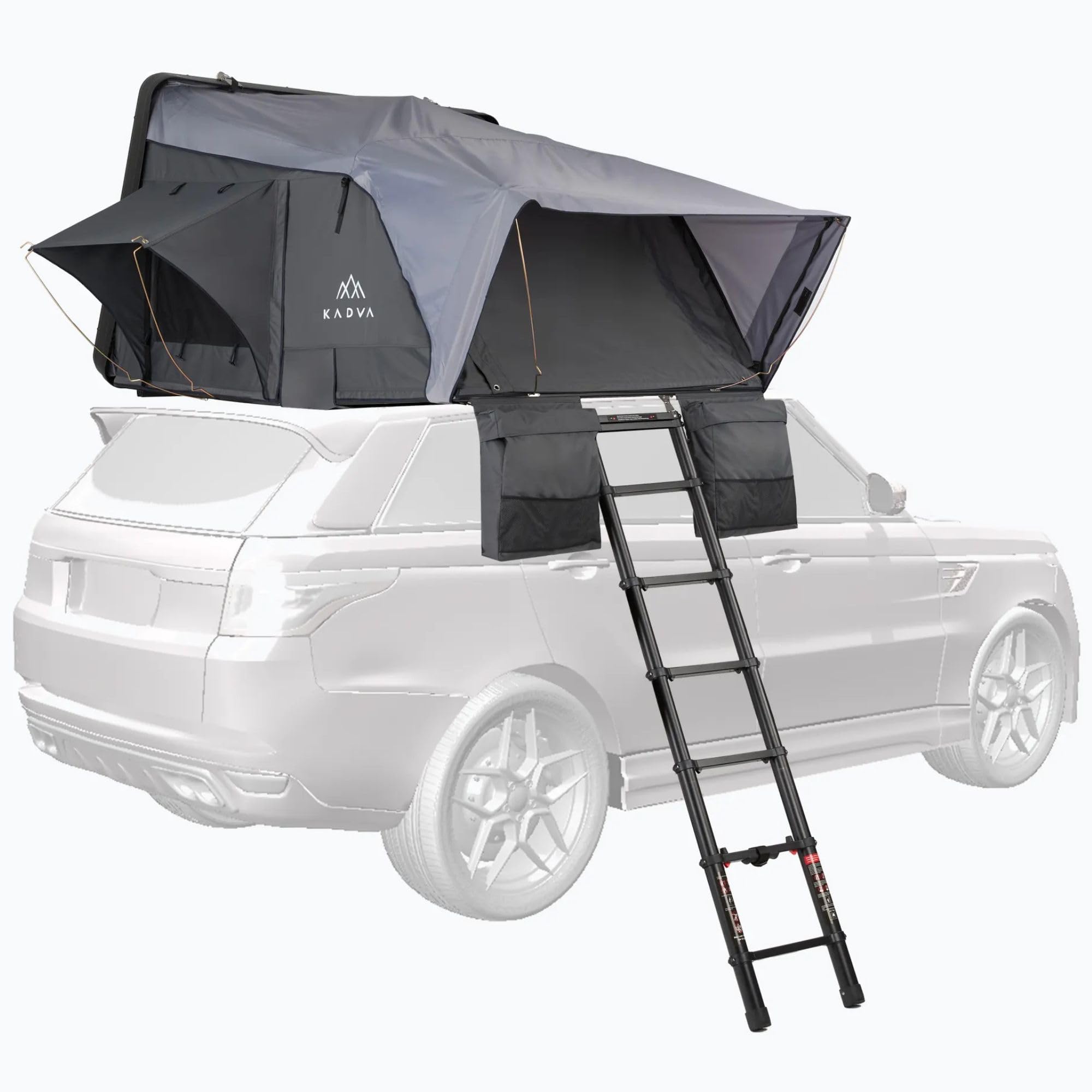 KADVA Dachzelt Tardis | Automatische Entfaltung | 2-Personen-Zelt mit Matratze | Wasserdicht (3000 mm) Oxford 400D RIP-Stop | LED USB | Kompakt (120×160×25 cm) | Ideal für Off-Road und SUV-Trips
