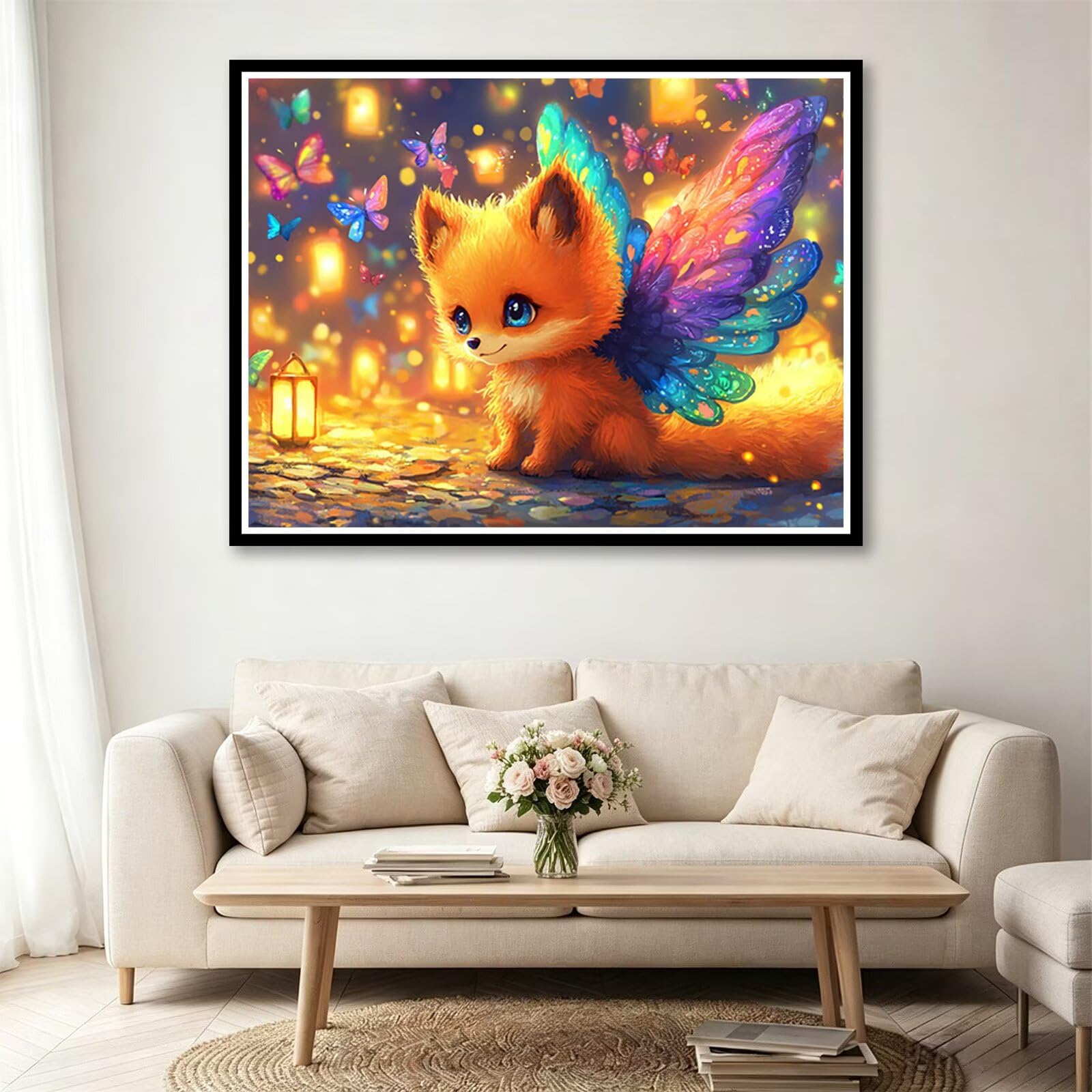 Peinture Diamant Animal, 5D Renards Diamond Painting 90x70 cm T0-1050