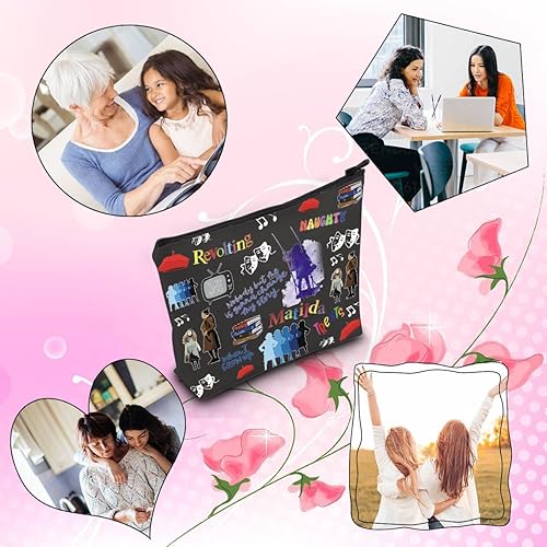 Miniatura 6 de TSOTMO Televisión Regalo Comedia Tragedia Máscara Teatro Drama Bolsa Regalos Actriz Bolsa Cremallera Bolsa Amante Musical, Beige, Blk-matilda