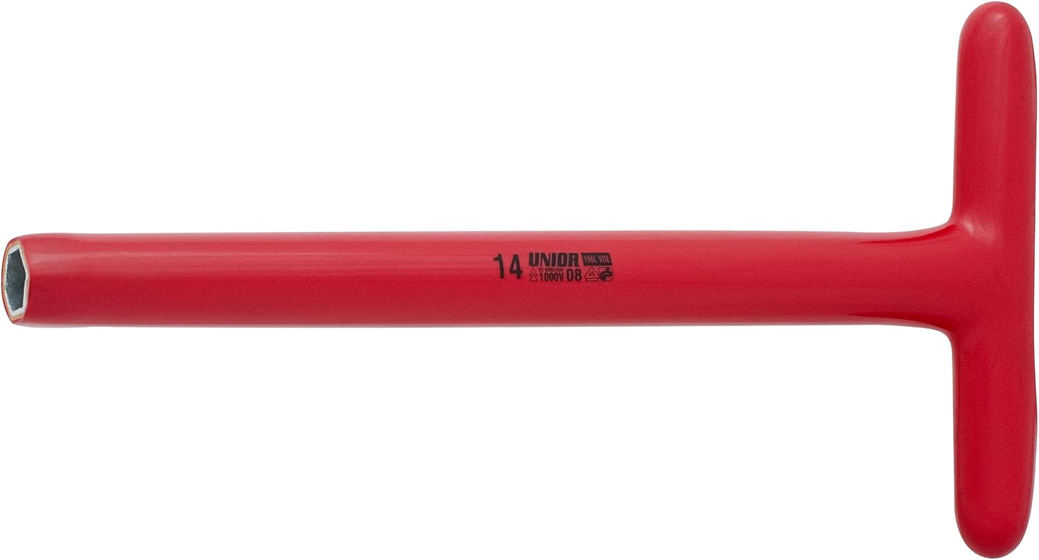 Unior 196/2LVDEDP T Handle Socket Adaptor Wrench Long, fully insulated, 14 mm