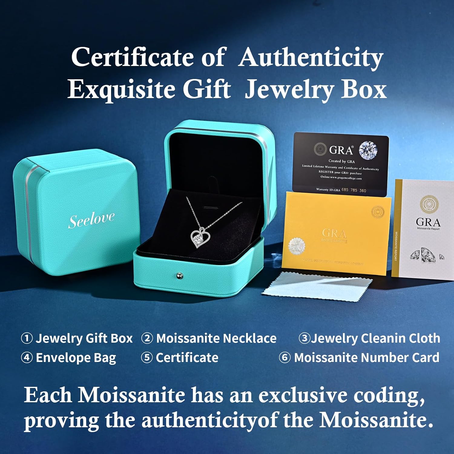 Seelove Moissanite Heart Infinity Pendant Necklace, 925 Sterling Silver 18K Gold Plated, Lab-Created Jewelry Gift for Women Her Mom Wife Girlfriend Daughter Anniversary Birthday Wedding - Image 5