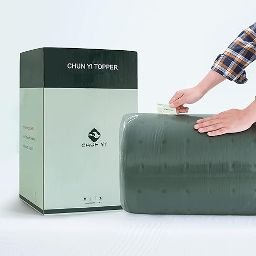 Vista 6 de CHUN YI Cubrecolchón con infusión de gel de 2 pulgadas, espuma viscoelástica refrescante, transpirable, soporte corporal ventilado