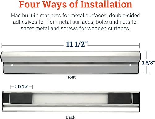 Miniatura 3 de PHS Clip It - Sistema para colgar tiras  Soporte de aluminio para boletos de 11 12 pulgadas para pedidos de restaurantes, carril de boletos o