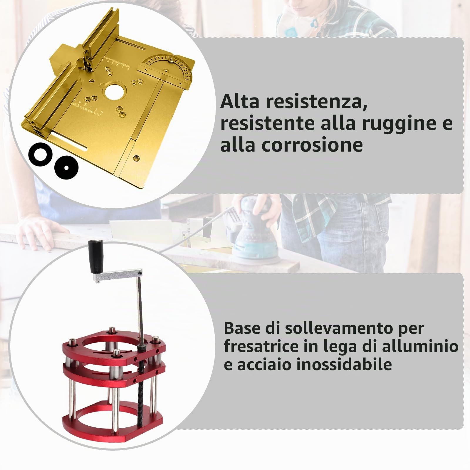 Base di Sollevamento Per Fresatrice in Acciaio Inossidabile in Lega di Alluminio,Sollevatore Per Fresatrice, Base del Sistema di Sollevamento Per Tavolo Per Fresatrice con Morsetto a 4 Griffe, Per Pi