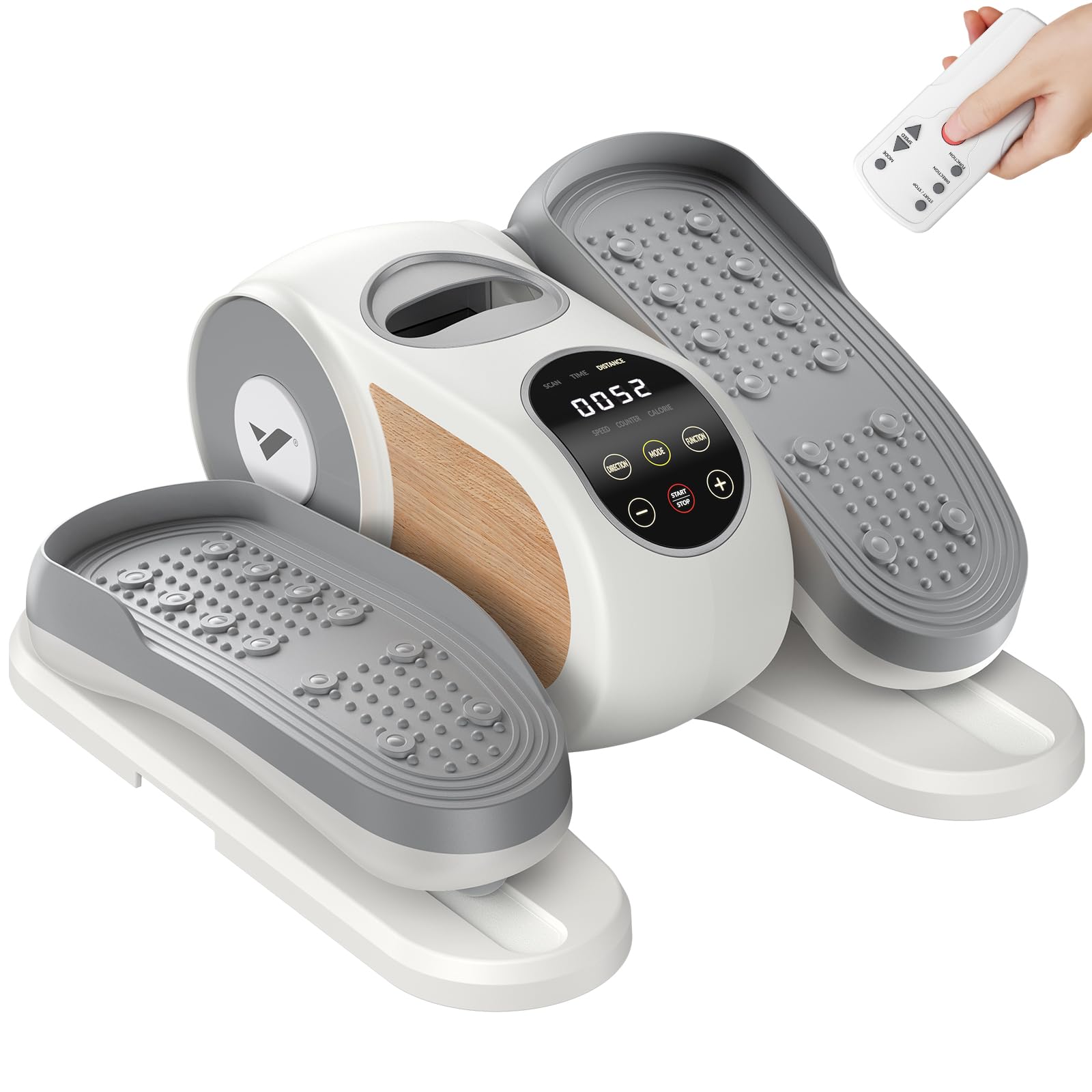 MERACH Under Desk Elliptical Machine, Ellipse Leg Exerciser as Seen on TV for Seniors with Remote Control & 12-Speeds, Quiet Portable Electric Seated Pedal Exerciser Machine for Home Office