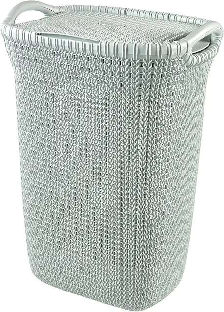 Cesto para Ropa Sucia Curver Hamper 57L, Acabado Knit Azul Bruma